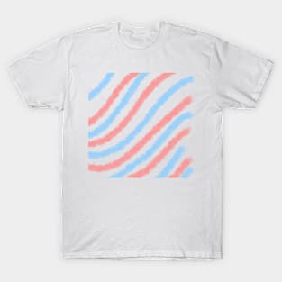 Red blue spiral watercolor lines T-Shirt